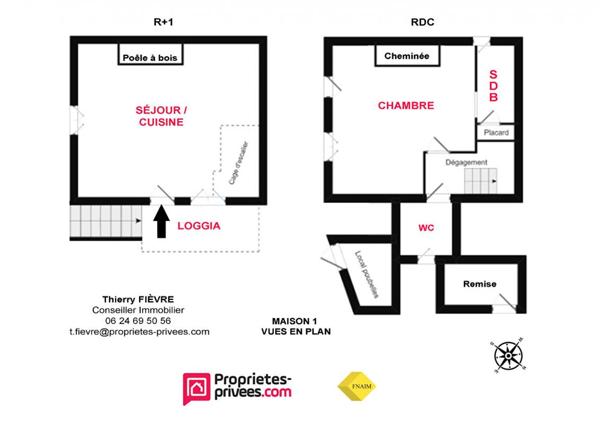 49350 - Gennes Val De Loire - Trèves - Ensemble de 2 maisons anciennes dont maison habitable de 2 pièces (1 chambre) de 68 m2