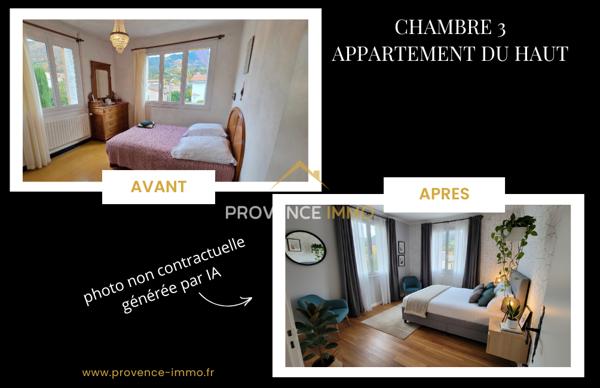 Digne-les-Bains (04000) Nouvelle Exclusivité – Maison des années 50 – 160 m² environ – 2 appartements indépendants ou maison familiale