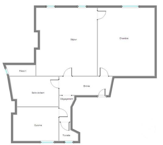 Appartement F2 à vendre  2 pièces - 61,16 m2 CLICHY - 92