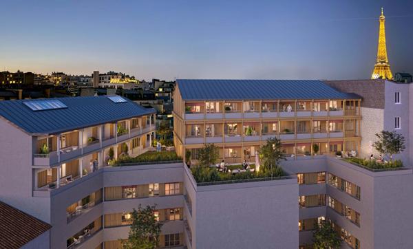 appartement T4 neuf à vendre PARIS 16e, surface habitable 87.40 m2 + loggia 5.30 m2