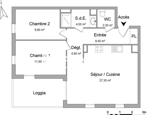 Location Appartement 3 pièces 68.5 m² - AVENUE DE LA LIBERATION A302 Lormont 33310
