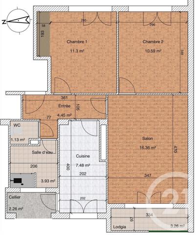 Appartement F3 à vendre  3 pièces - 56,75 m2 L HAY LES ROSES - 94