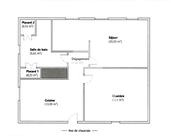 Appartement 2 pièces 54.3 m2