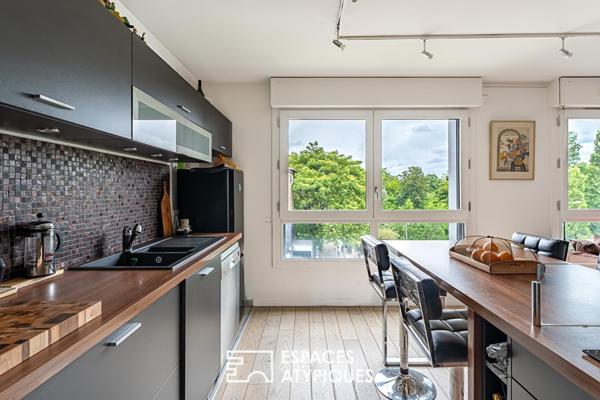 Appartement avec multiples terrasses face à la Seine et l’île Saint-Germain