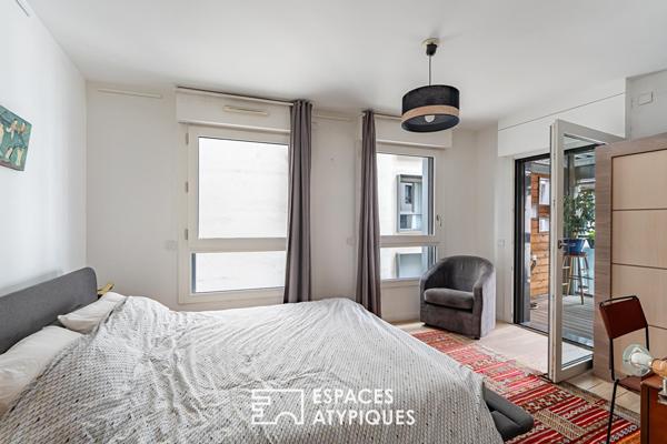 Appartement avec multiples terrasses face à la Seine et l’île Saint-Germain