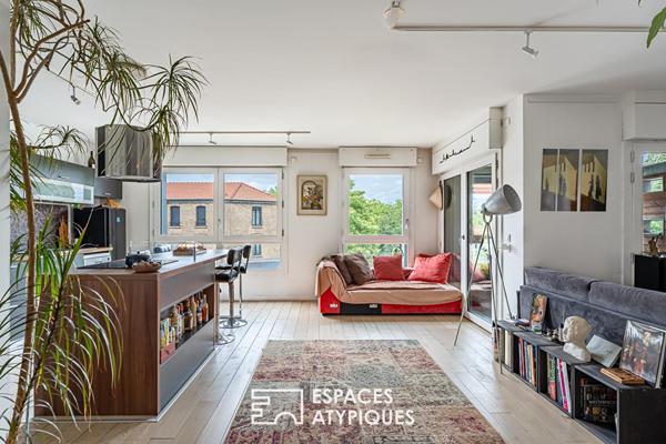 Appartement avec multiples terrasses face à la Seine et l’île Saint-Germain