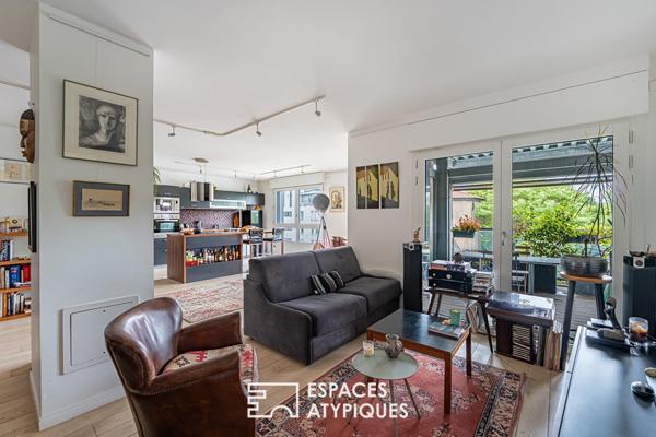 Appartement avec multiples terrasses face à la Seine et l’île Saint-Germain