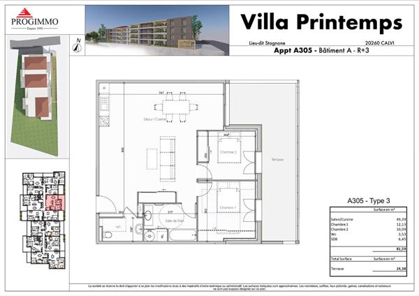 Achat appartement Calvi - 3 pièce(s) - 82 m² - 498 222 €