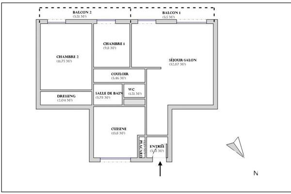 Appartement à vendre 4 pièces 83 m² Cergy