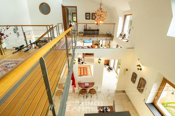 Maison en pierre avec un gîte