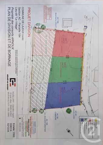 Terrain à vendre  1490 m2 LAJOUX - 39