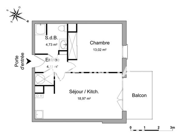 Location Appartement 2 pièces 40.83 m² - 3 RUE VOLTAIRE Plaisance Du Touch 31830