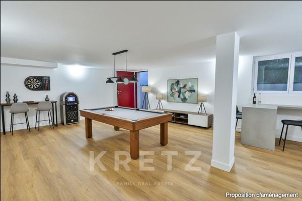 Maison polyvalente : 4 chambres, jardin, espace pro et sous-sol aménagé