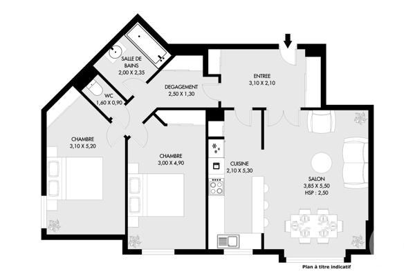 Appartement F3 à vendre  3 pièces - 82 m 2   PARIS  - 75019