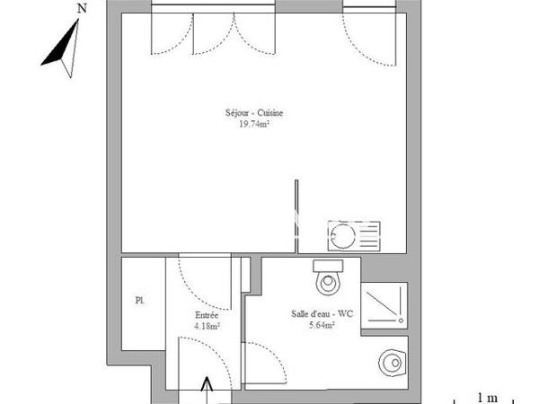 Location Studio 29.56 m² - 12 RUE ETIENNE DOLET Cachan 94230