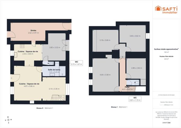 Belle maison de 124 m2 avec 3 chambres, jardin et Studio équipé