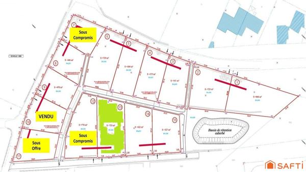Terrain de 733 m² viabilisée (lot 13) – Le Puy