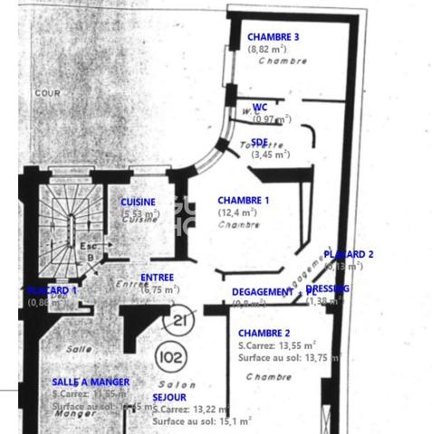 Appartement à vendre de 4 pièces de 88.4 m²