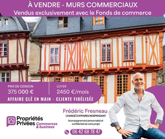 VANNES CENTRE - MURS COMMERCIAUX AVEC LOGEMENT? RESTAURATION