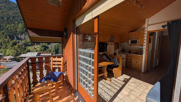 Appartement 2 Pièces avec bacon exposé plein Sud sans vis à vis avec vue imprenable sur les pites et sur les montagnes