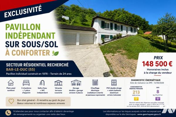 PAVILLON INDEPENDANT SUR SOUS/SOL - A CONFORTER