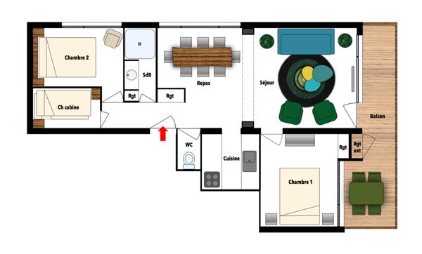 Champagny-en-Vanoise (73350) CHAMPAGNY EN VANOISE 73350 LA PLAGNE PARADISKI - beau T4 proche télécabine, sud