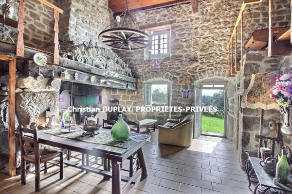 SAINT PAL DE MONS 43620 rare à la vente EXCLUSIVITE authentique fermette en pierre offrant une vue panoramique sur les sucs et les villages environnants