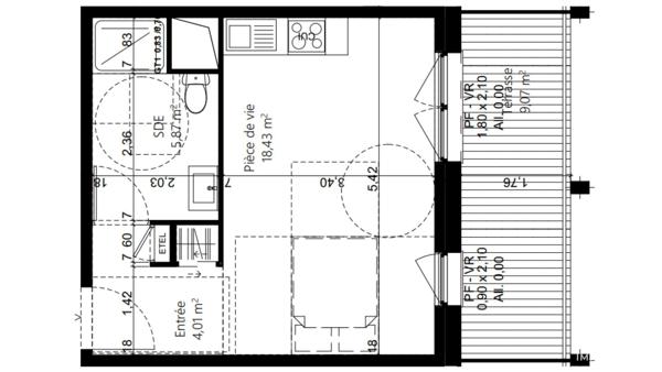 Studio à vendre 28 m² Beaumont