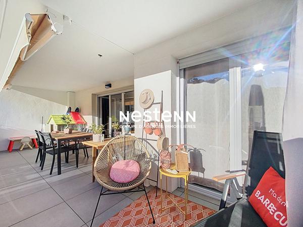 3P- 63M2- SUD - VALLAURIS - BOX FERME- TERRASSE 24M2 - PARKING - PISCINE