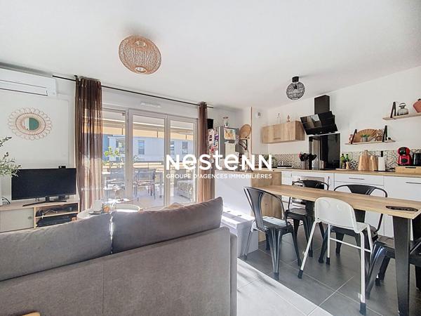 3P- 63M2- SUD - VALLAURIS - BOX FERME- TERRASSE 24M2 - PARKING - PISCINE