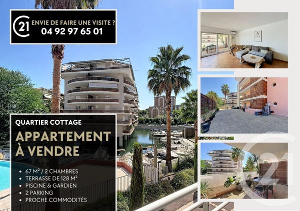 Appartement F3 à vendre  3 pièces - 67,31 m 2   MANDELIEU LA NAPOULE  - 06