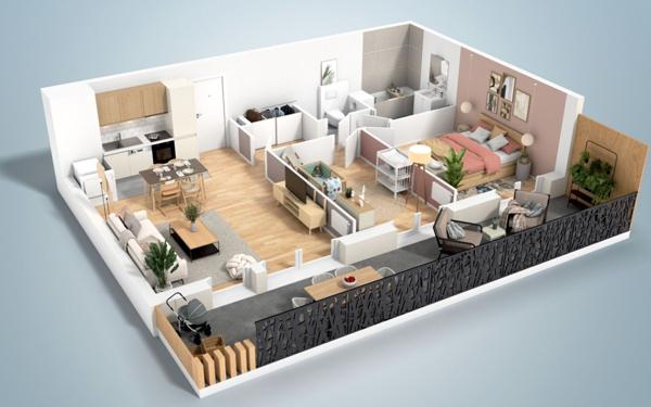 Appartement à vendre    3 pièces • 62,23 m2 Le Plessis-Trévise