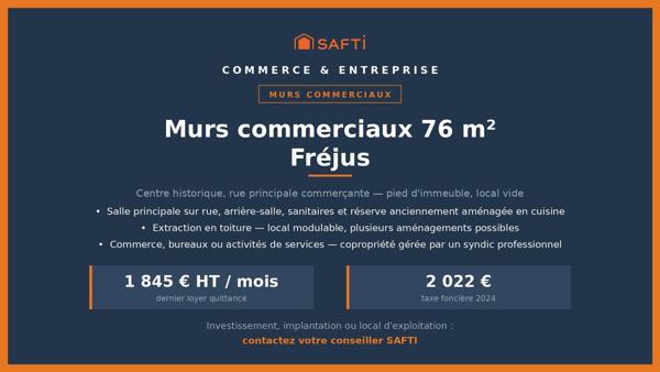 Murs commerciaux 76 m² / Fréjus