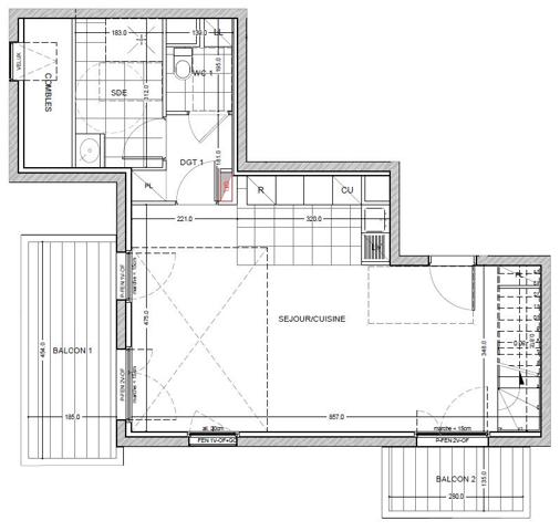 Appartement F4 DUPLEX (100 m²) en vente à SAINT PIERRE DU PERRAY
