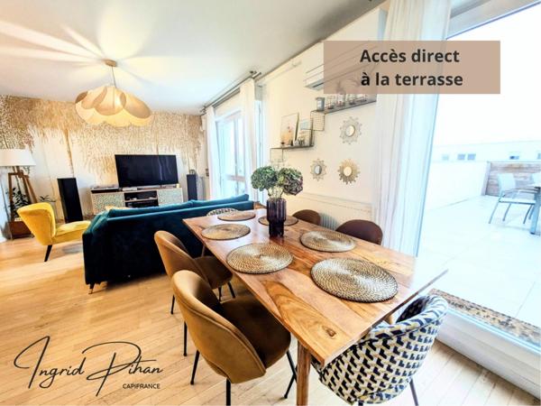 Appartement T3 : 71m2 + Terrasse de 58m2 et 2 PARKINGS - Coeur de Ville - BEZONS (95)