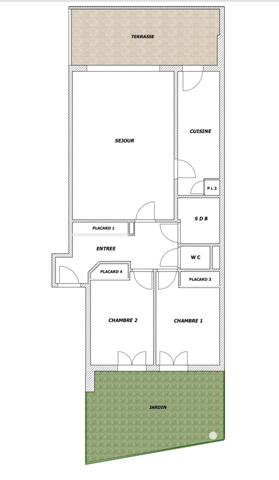 Appartement à vendre 3 pièces 69 m² Saint-Laurent-du-Var