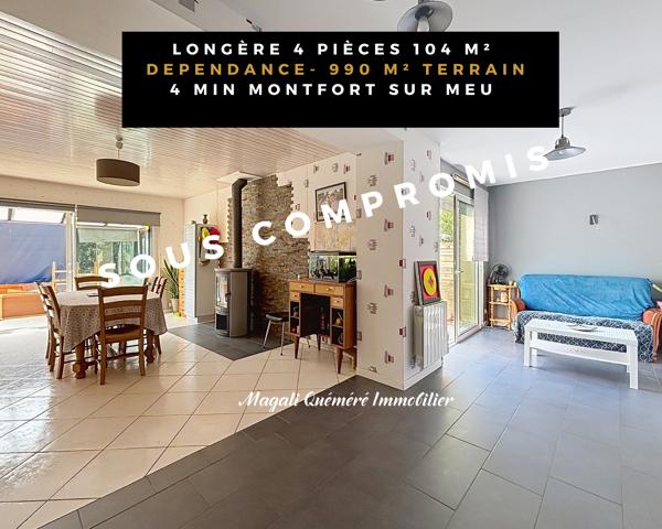 Longère 3 chambres à 4 min de Montfort sur Meu