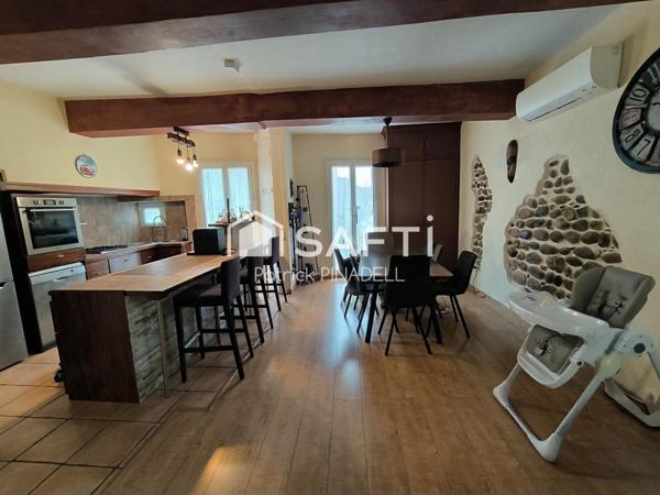 Maison d'habitation 3 faces, 4 chambres, garage, patio