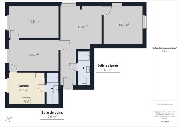 Appartement vue mer, à 100 m de la plage et la mer
