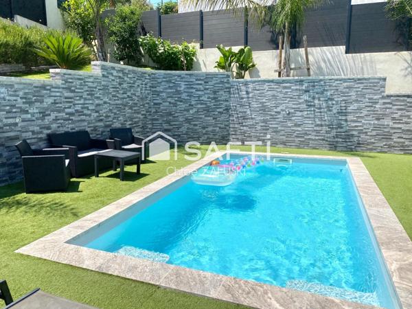 Villa contemporaine piscine, chambre de plain pied