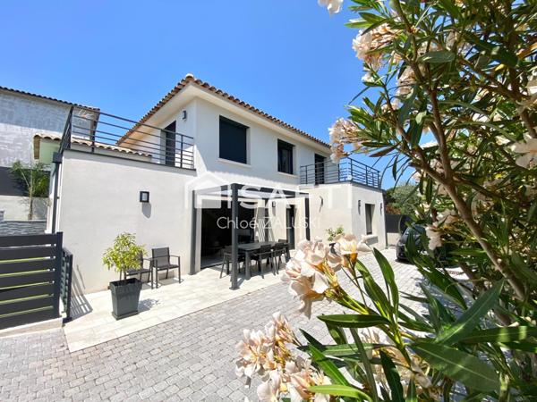 Villa contemporaine piscine, chambre de plain pied