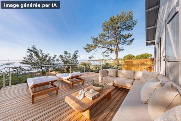 Presqu’île du Ferret, à CLAOUEY, 1ère ligne charmante de 150m² avec 5  suites.