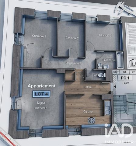 Appartement à vendre 4 pièces 78 m² Amnéville