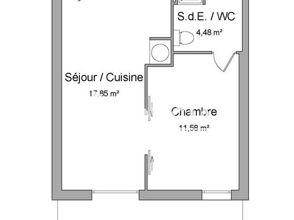 Location Appartement 2 pièces 33.91 m² - 59 CHEMIN DU VALLON DE TOULOUSE Marseille 10 13010