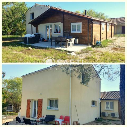 Maison T3 + Chalet bois T3 sur terrain de 1750 M²