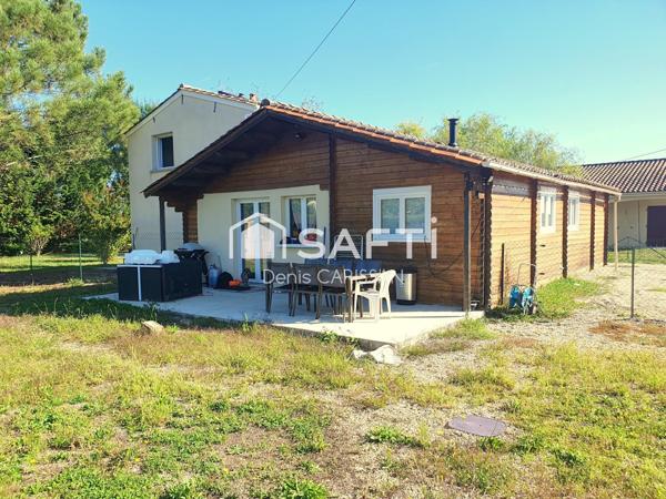 Maison T3 + Chalet bois T3 sur terrain de 1750 M²