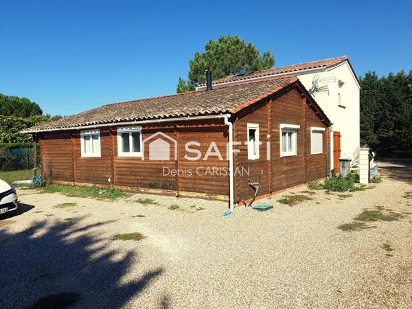 Maison T3 + Chalet bois T3 sur terrain de 1750 M²