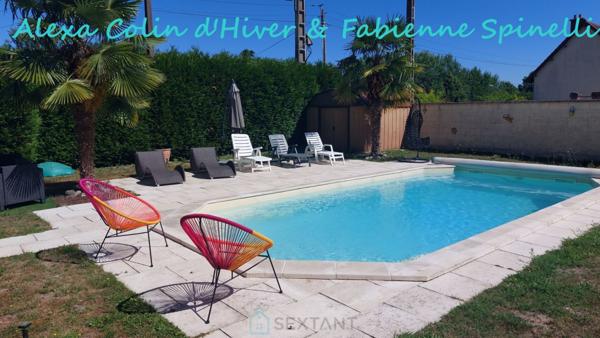 Pavillon sur sous-sol, avec piscine et dépendance