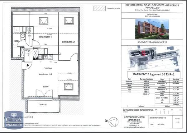 Appartement à louer 3 pièces 53.26m² Maromme (76410)