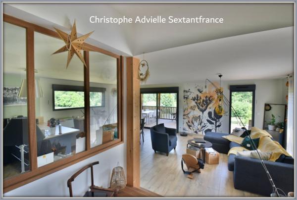 Maison ossature bois RT 2012, plain pied , 4 chambres, terrain de 6177 M2 en fond d'impasse avec belle vue